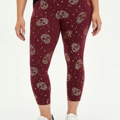 Torrid 3 (3x, 22-24) CROP PREMIUM LEGGING - STARS & SKULLS PRINT New with tags